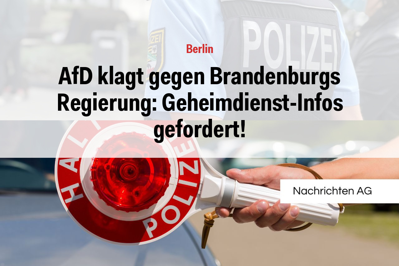 AfD klagt gegen Brandenburgs Regierung: Geheimdienst-Infos gefordert!