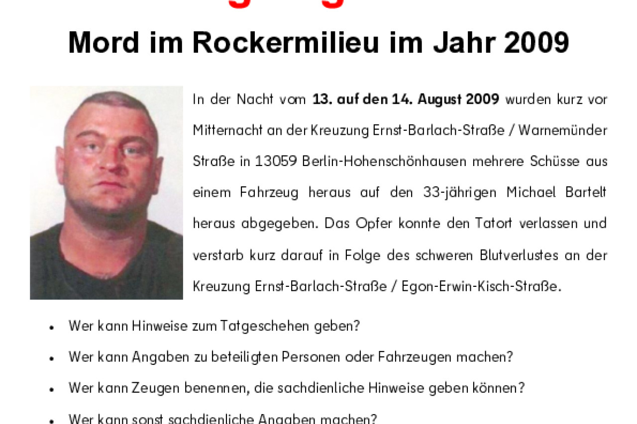 Rocker-Mord in Berlin: Polizei sucht Zeugen von tödlichem Schusswechsel!